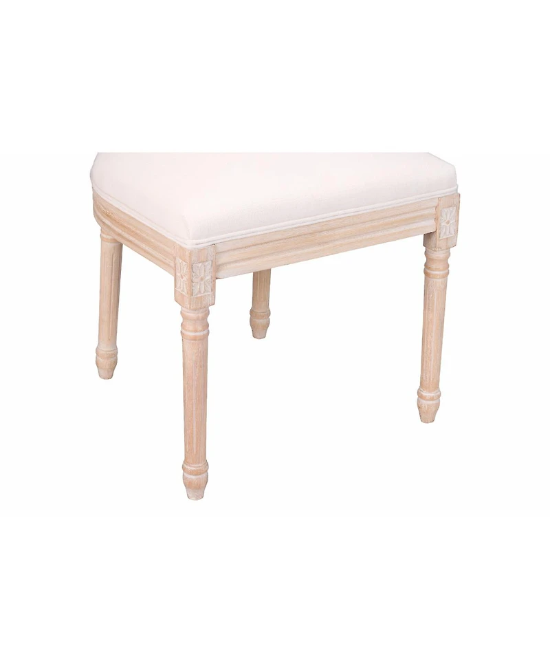 Streamdale Furniture French Country Upholstered Dining Chairs with Rattan Back, Set of 2