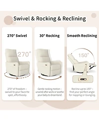 Streamdale Furniture Power Swivel Recliner Chair, Small Glider for Nursery and Living Room