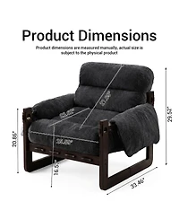 Streamdale Furniture Chenille Upholstered Accent Chair with Wooden Frame