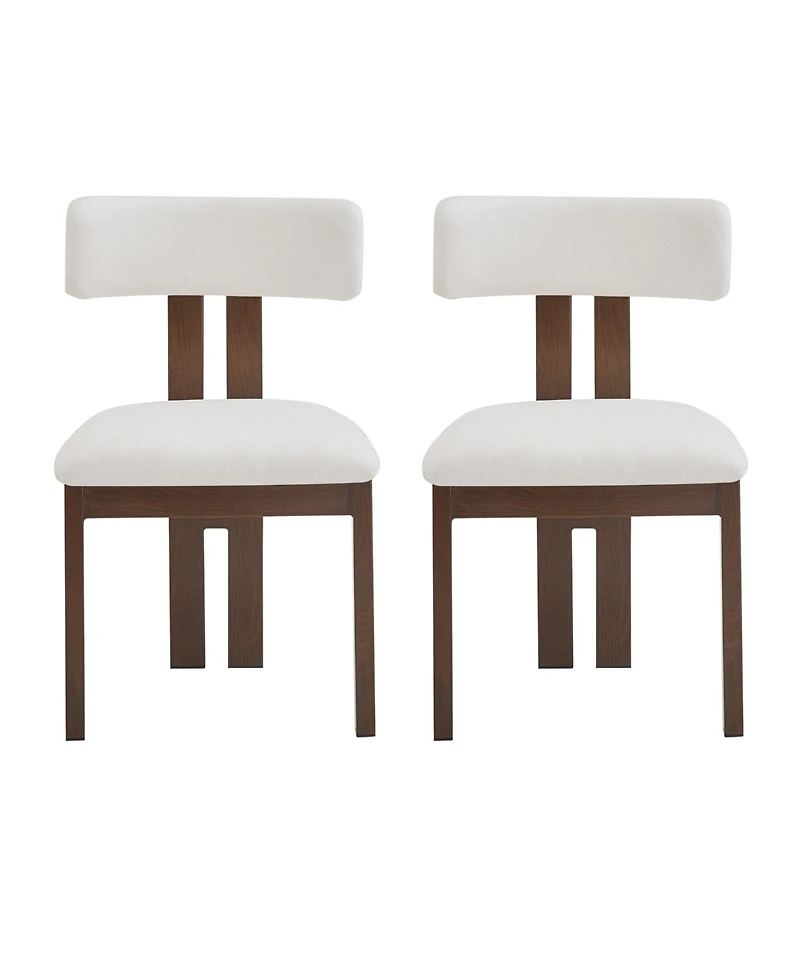 Flynama Set of 2 Upholstered Armless Dining Chairs with Metal Legs, Modern Dining Room Chairs