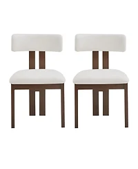 Flynama Set of 2 Upholstered Armless Dining Chairs with Metal Legs, Modern Dining Room Chairs