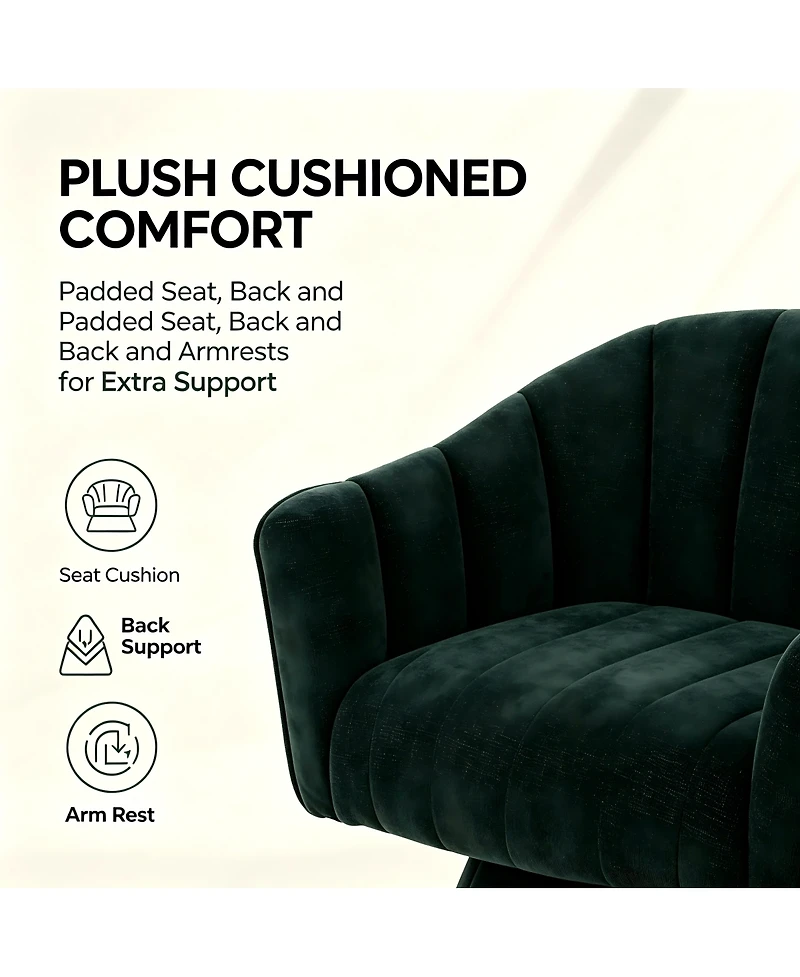 Streamdale Furniture Corduroy 360-Degree Swivel Accent Barrel Chair