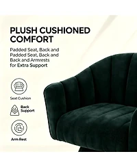 Streamdale Furniture Corduroy 360-Degree Swivel Accent Barrel Chair