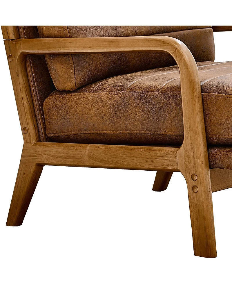 Streamdale Furniture Solid Wood Accent Chair with Foil Fabric and Memory Foam Cushion