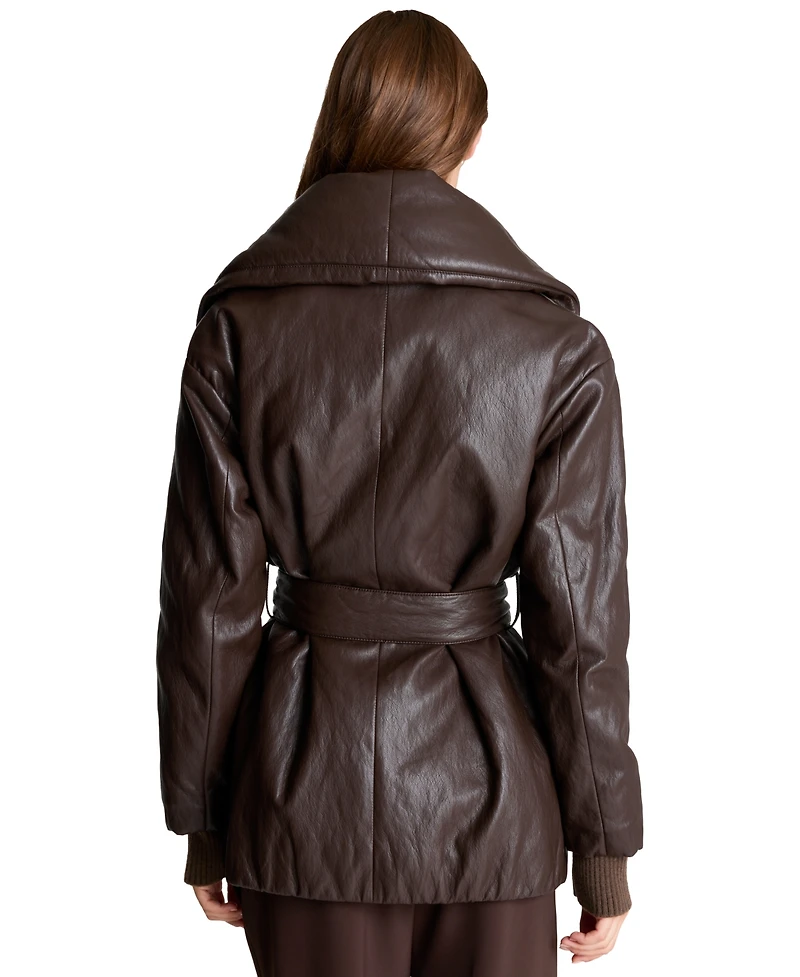 Kenneth Cole Women's Shawl Collar Belted Coat