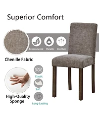 Streamdale Furniture Wooden Dining Chairs Set of 4, Walnut with Padded Seats