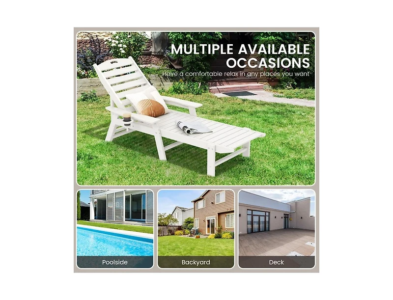 Boyel Living Patio Chaise Lounge Chair with 4 Position Backrest
