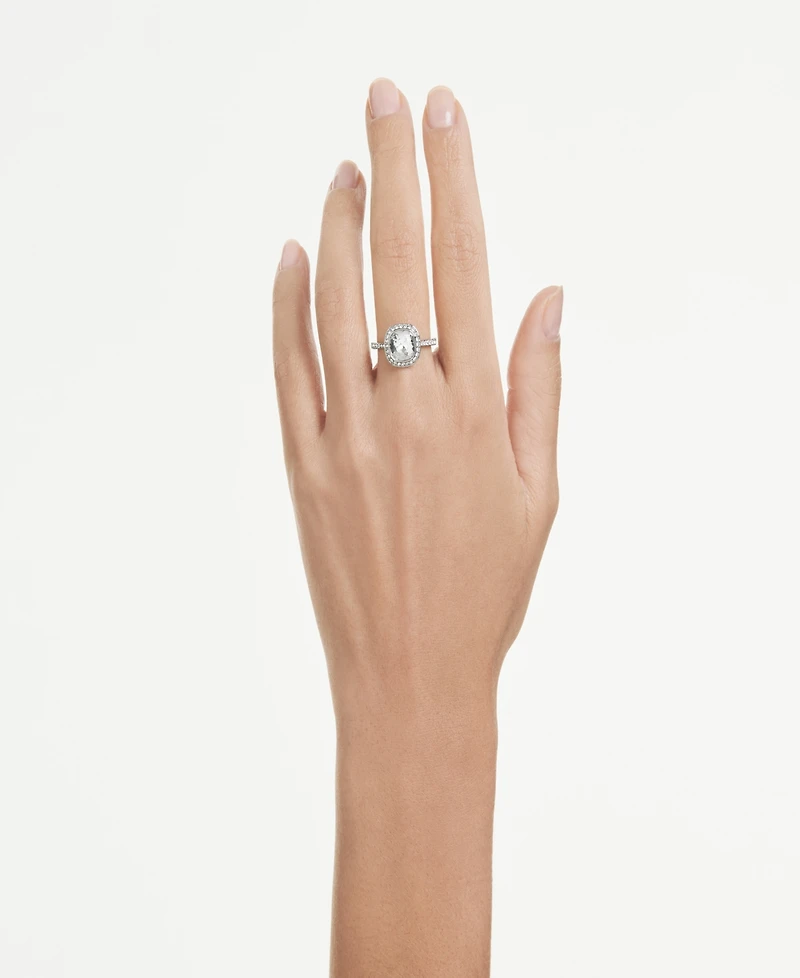 Swarovski Sterling Silver-Plated White Crystals Ring