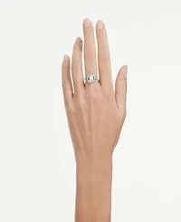 Swarovski Sterling Silver-Plated White Crystals Ring