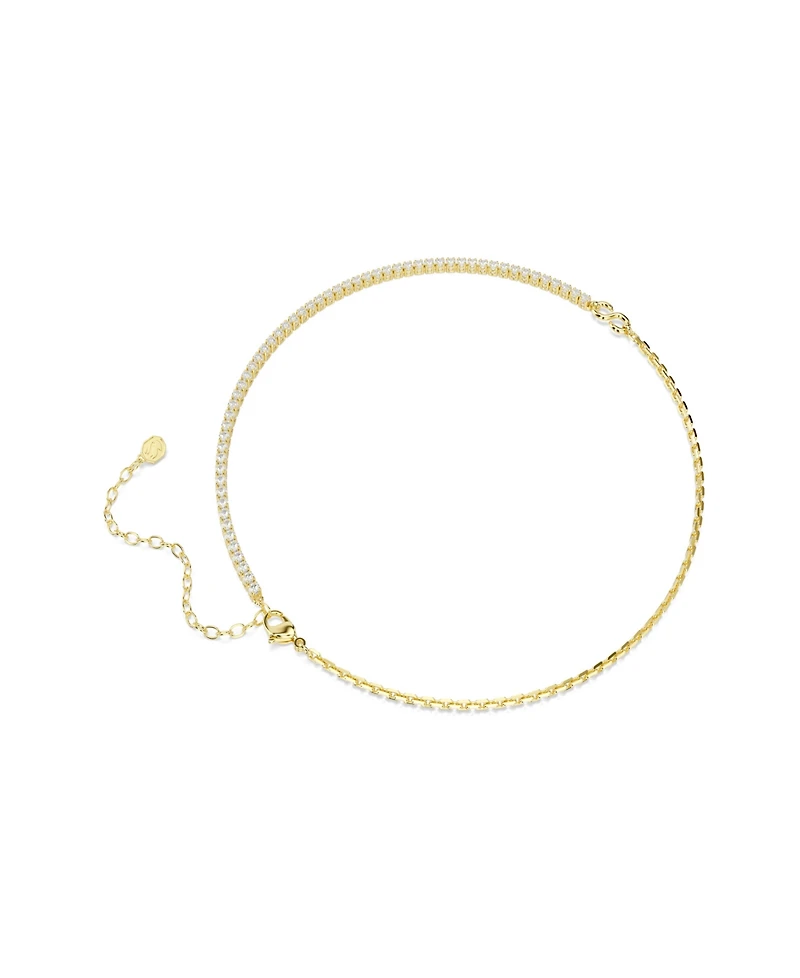 Swarovski Gold-Tone Plated White Crystals Necklace