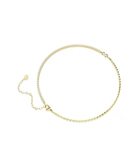 Swarovski Gold-Tone Plated White Crystals Necklace