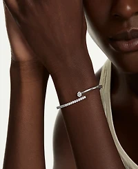 Swarovski Sterling Silver-Plated White Crystals Bracelet