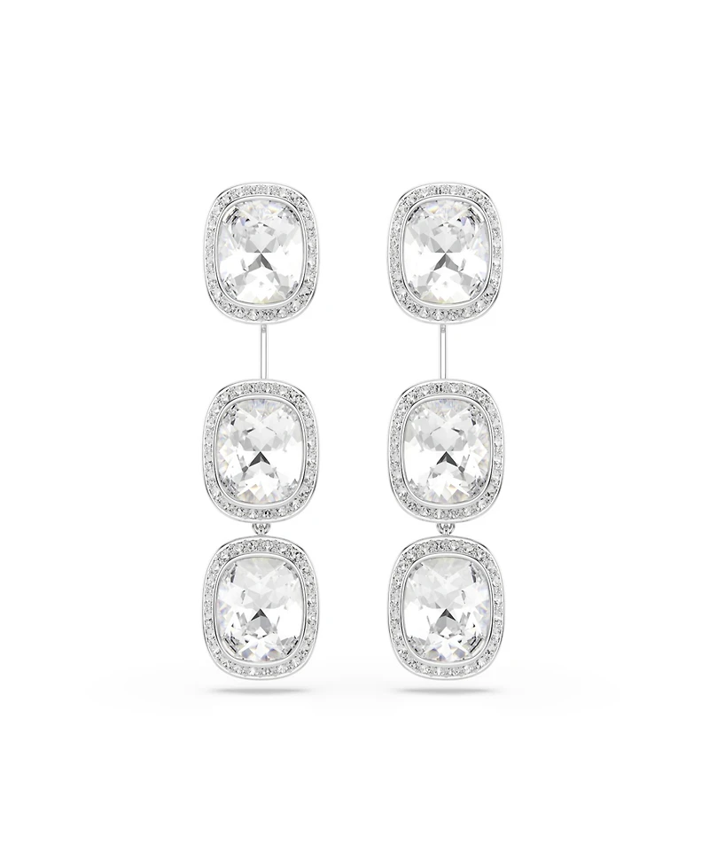 Swarovski Sterling Silver-Plated White Crystals Earrings