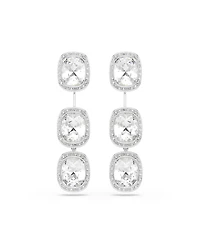 Swarovski Sterling Silver-Plated White Crystals Earrings