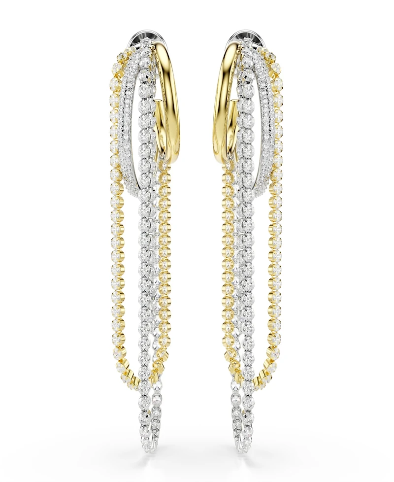 Swarovski Gold-Tone and Sterling Silver-Plated White Crystals Earrings
