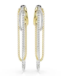 Swarovski Gold-Tone and Sterling Silver-Plated White Crystals Earrings