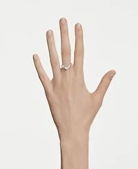 Swarovski Sterling Silver-Plated White Crystals Ring