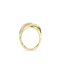 Swarovski Gold-Tone and Sterling Silver-Plated White Crystals Ring
