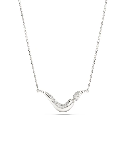 Swarovski Sterling Silver-Plated White Crystals Necklace