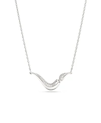 Swarovski Sterling Silver-Plated White Crystals Necklace
