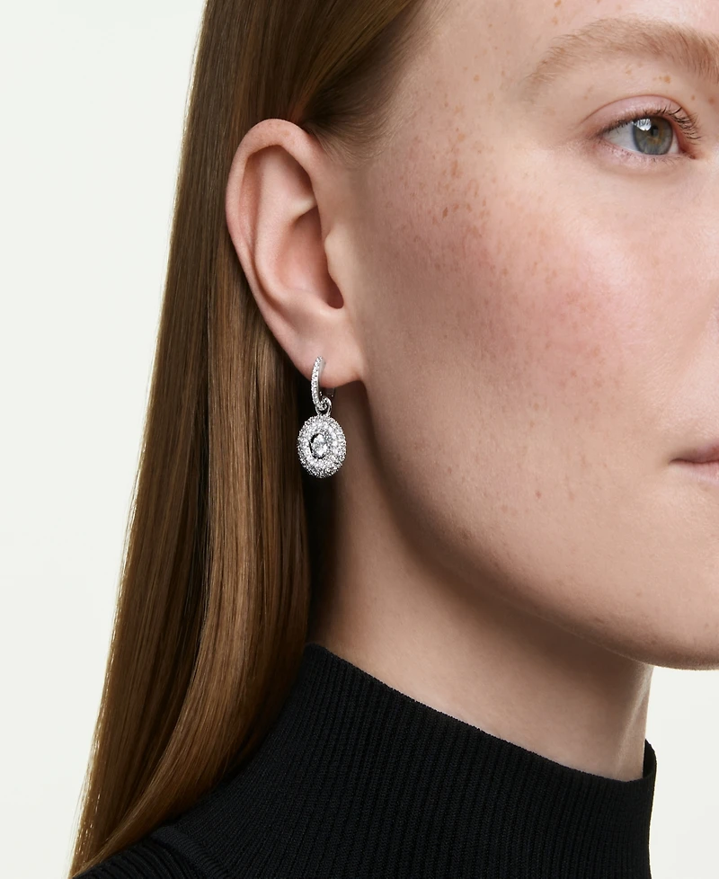 Swarovski Sterling Silver-Plated White Crystals Earrings