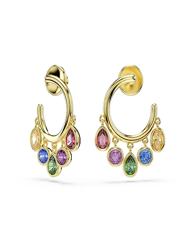 Swarovski Gold-Tone Plated Multicolored Crystals Earrings