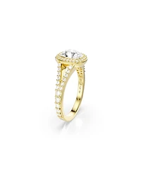 Swarovski Gold-Tone Plated White Crystals Ring