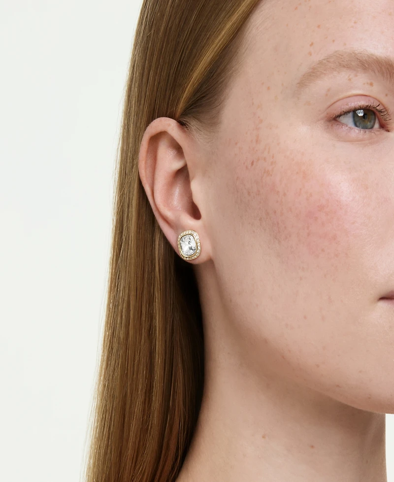 Swarovski Gold-Tone Plated White Crystals Earrings