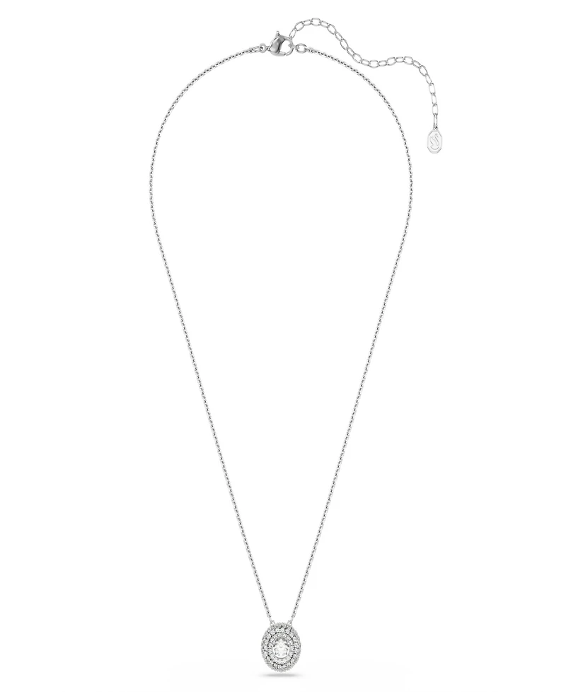 Swarovski Sterling Silver-Plated White Crystals Necklace