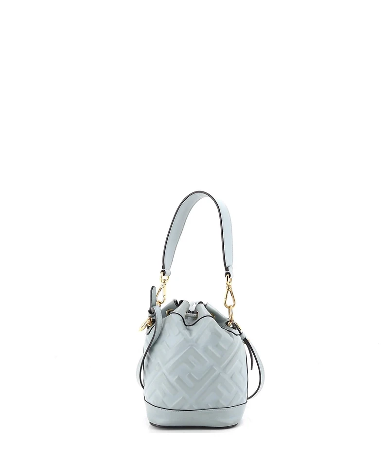 Pre-Owned Fendi Mini Mon Tresor Bucket Bag Zucca Embossed Leather