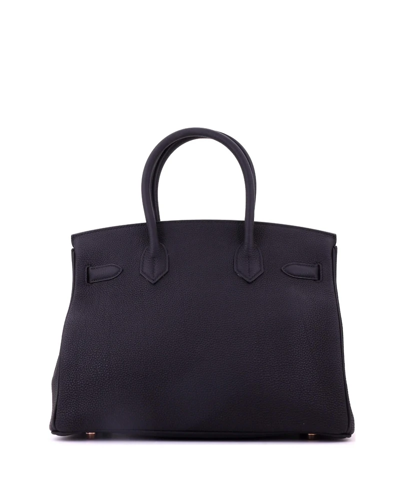 Pre-Owned Hermes Birkin 30 Handbag Black Togo with Rose Gold Hardware