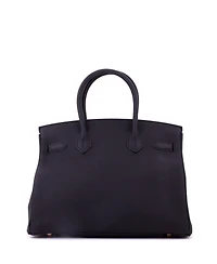 Pre-Owned Hermes Birkin 30 Handbag Black Togo with Rose Gold Hardware
