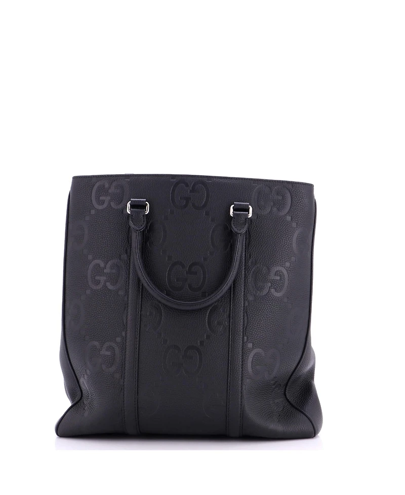 Pre-Owned Gucci Medium Vertical Structured Top Handle Open Tote Jumbo Gg Embossed Leather