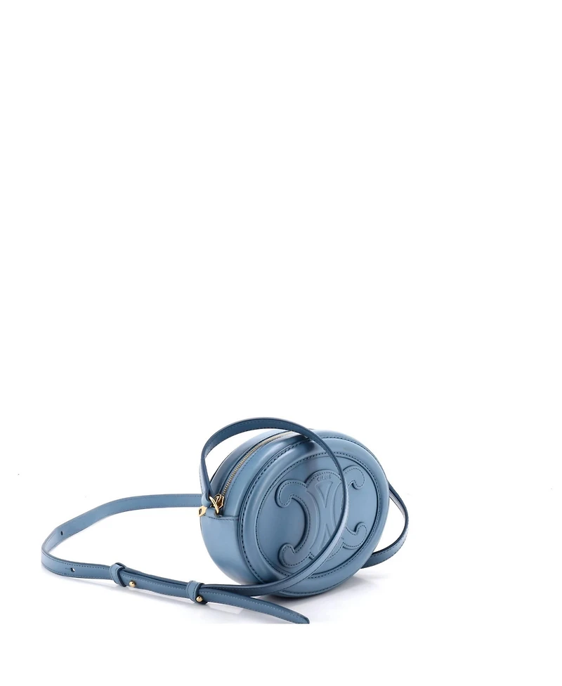 Pre-Owned Celine Mini Triomphe Oval Crossbody Bag Leather