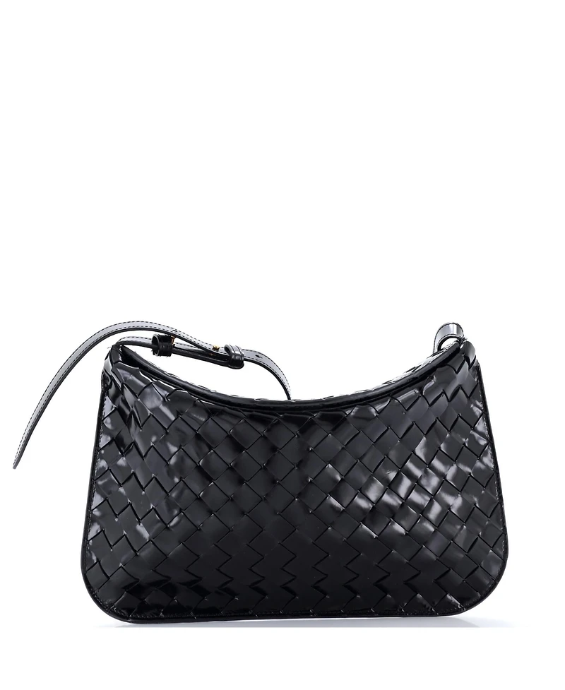 Pre-Owned Bottega Veneta Cradle Fold Over Shoulder Bag Intrecciato Leather