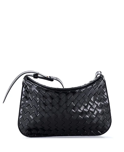 Pre-Owned Bottega Veneta Cradle Fold Over Shoulder Bag Intrecciato Leather