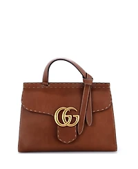 Pre-Owned Gucci Small Gg Marmont Top Handle Bag Leather