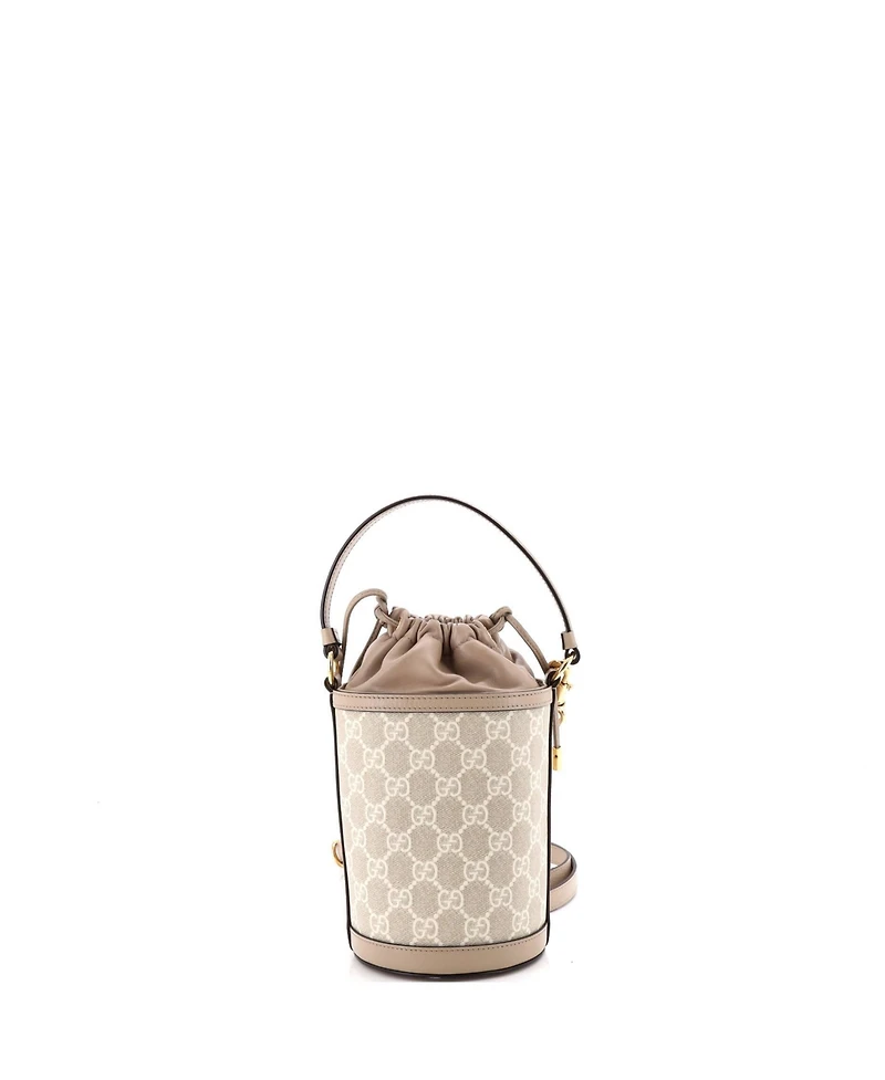 Pre-Owned Gucci Mini Ophidia Top Handle Bucket Bag Gg Coated Canvas with Leather