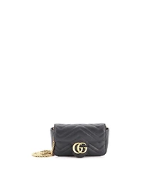 Pre-Owned Gucci Super Mini Gg Marmont Flap Bag Matelasse Leather