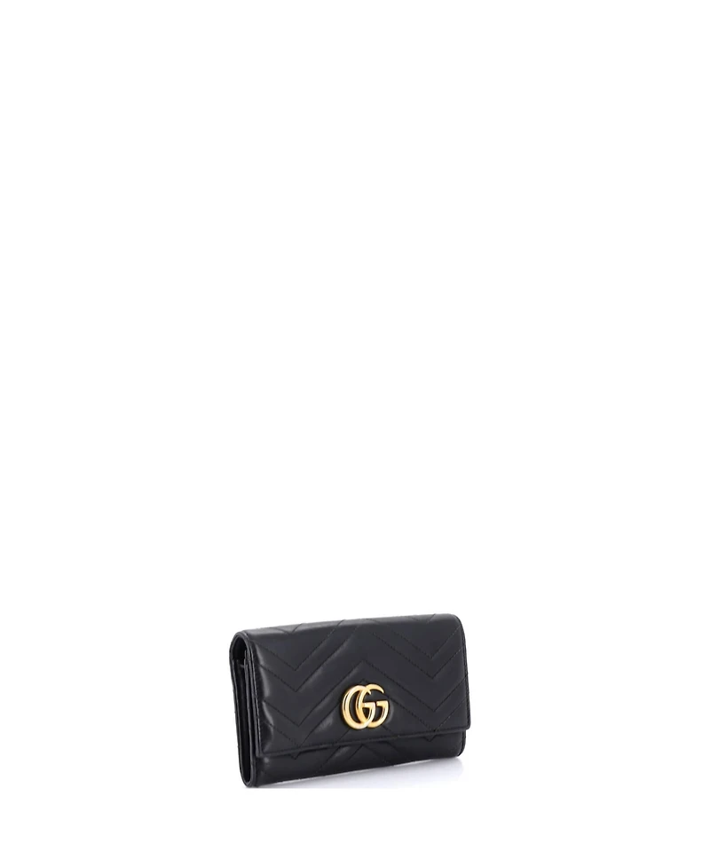Pre-Owned Gucci Gg Marmont Continental Wallet Matelasse Leather