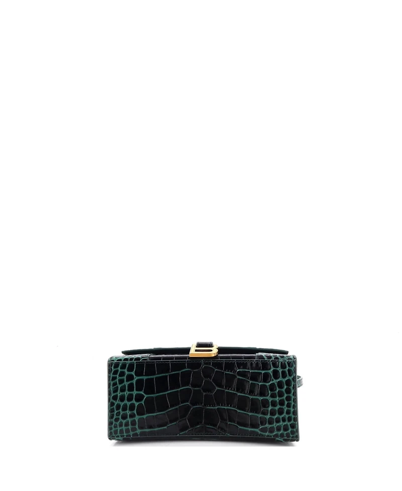Pre-Owned Balenciaga Small Hourglass Top Handle Bag Embossed Leather