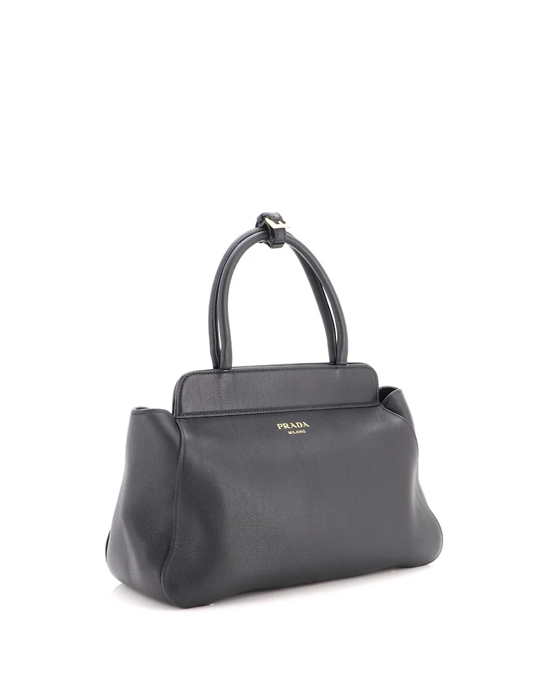 Pre-Owned Prada Medium Frame Tote Soft Grain Leather