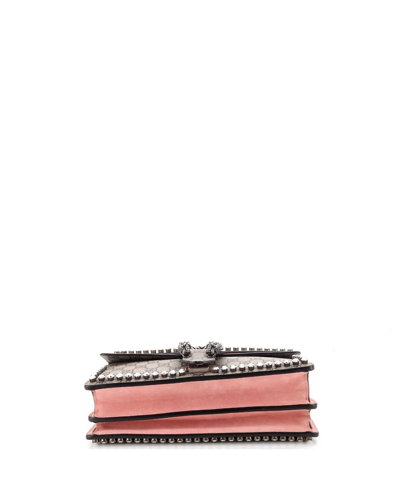 Pre-Owned Gucci Small Dionysus Bag Crystal Embellished Gg Coated Canvas