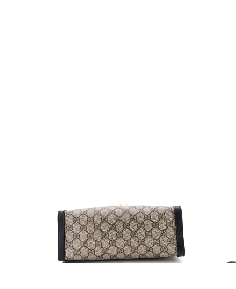 Pre-Owned Gucci Small Padlock Chain Tote Gg Coated Canvas with Leather