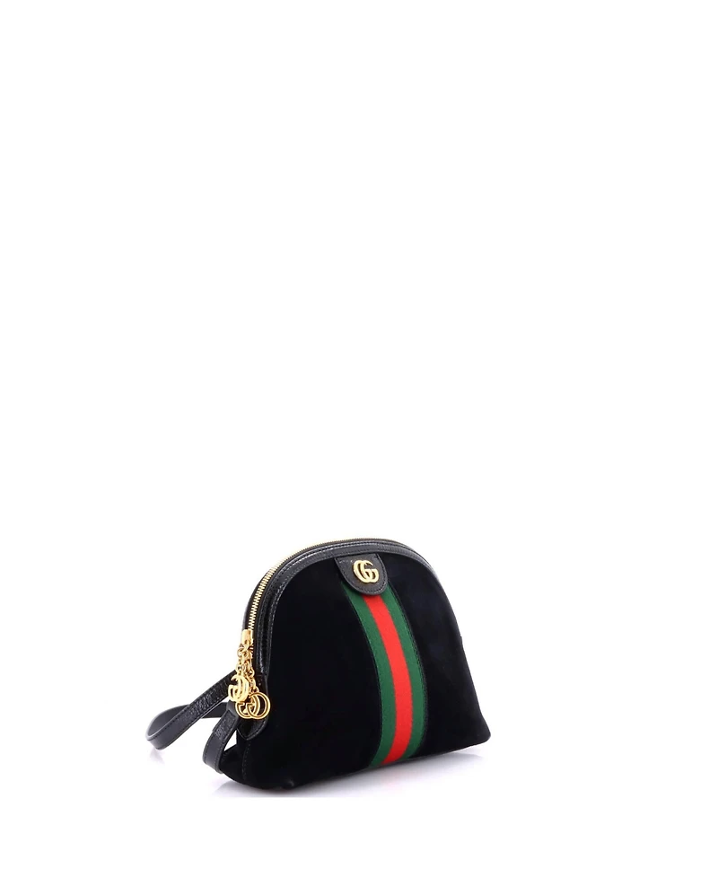 Pre-Owned Gucci Small Ophidia Dome Shoulder Bag Suede