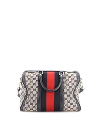 Pre-Owned Gucci Vintage Web Boston Bag Gg Canvas