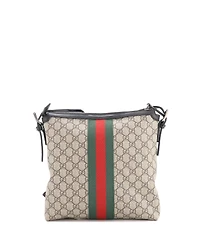 Pre-Owned Gucci Medium Web Messenger Bag Gg Coated Canvas