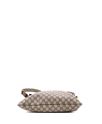Pre-Owned Gucci Large Web Loop Flat Messenger Gg Coated Canvas