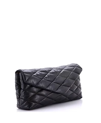 Pre-Owned Saint Laurent Large Sade Puffer Envelope Clutch Quilted Leather