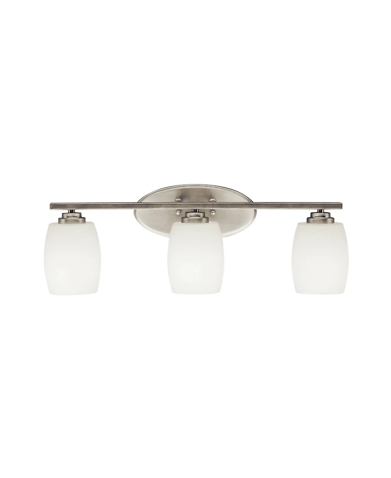 Kichler 24" Wide White Glass 3-Light Vanity Bathroom Light
